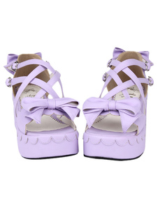 Cuir d'unité centrale milieu talon rond Toe Lolita sandales