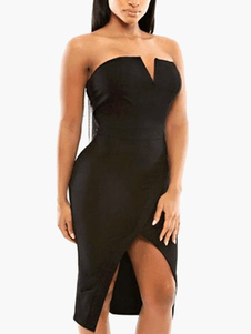 Robe bodycon acétate de cellulose bustier fendu