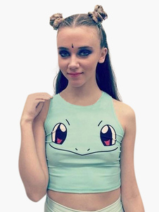 Top cropped bleu de dessins animés cropped