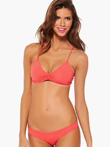 Bikini Maillot de bain sexy rose bretelles pour femme