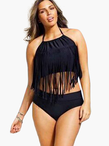 Maillot de bain 2 pièces sexy noir pour femme