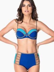 Bloc de couleur sexy améliorée maillot de bain féminin Spandex Lycra