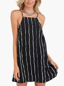 Sangles bandoulières réglable rayures noir robe d'été