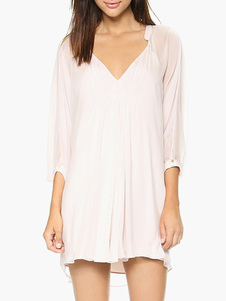 Robe d'été blanche unicolore plissée