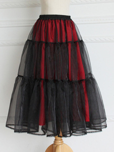 Organza noir à paliers élégante Lolita jupes