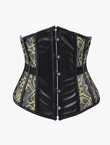 Corset sein nu or motif pivoine dentelle