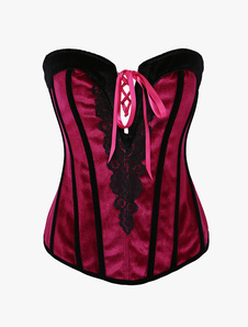 Corset sein couvrant violet en flanelle dentelle