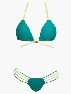 Bikini Ensemble sexy bleu creusé pour femme