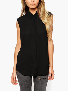 Blouse femme casual chiffon noir