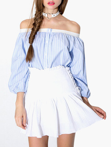 Blouse femme casual bicolore rayure