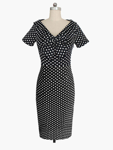 Robe bodycon col rond noeud papillion