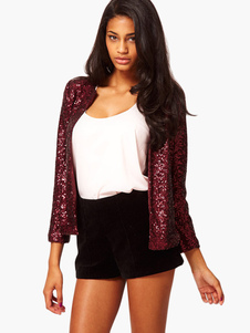 Blazer pour femme mode paillettes unicolore