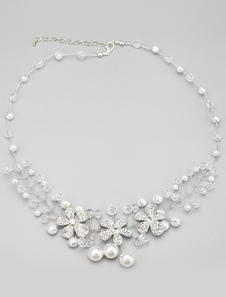 Collier pour mariée rhinestone rond