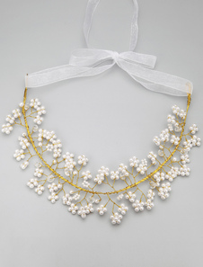 Collier de mariée fausse perle rond