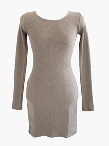 Mini robe col V unicolore