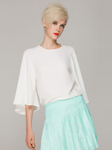 Blouse femme casual chiffon multicolore unicolore