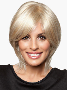 Perruque de cheveux humains de qualité pour femme blond