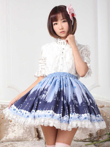 Jupe lolita excellente bleue douse dentelle