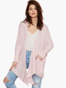 Cardigan mode rose clair ouverture avant