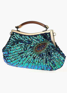 Beau sac à main de marié bleu