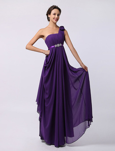 Robe de soirée A-ligne mat lavande en satin plissé