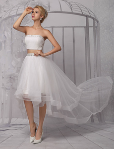 Robe de mariée A-ligne tulle ivoire bustier Avec traîne