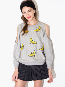 Sweater activewear gris clair de dessins animés