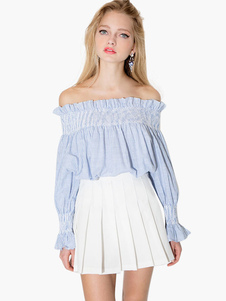 Blouse femme mode multicolore à volants plissé