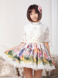 Jupe lolita séduisante rose douse dentelle