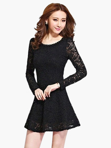 Fascinante robe skater style urbain dentelle noir