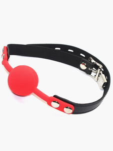 Bâillon-boule souple noir avec serrure