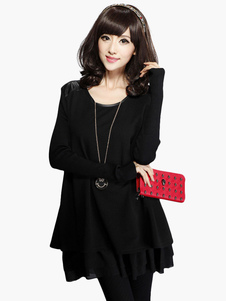 Éblouissante mini robe en coton moulant à volants