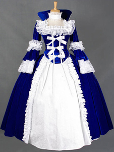 Costume de robe Baroque élégant Popeline manches longues