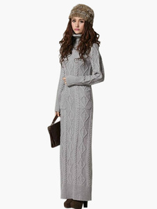 Robe pull charmante casual col roulé street style