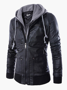 Veste homme noir à capuche