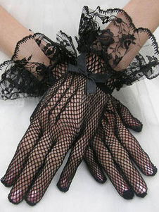 Manchettes de dentelle noire de torchage gants résille