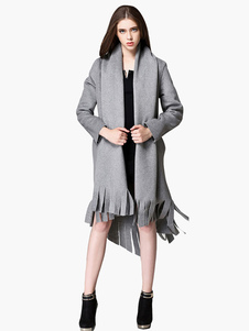 Populaire manteau laine gris