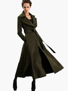 Chic manteau femme laine revers cranté