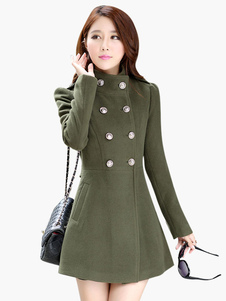 Fascinant manteau unicolore avec bouton croisé