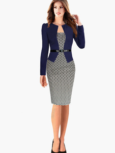 Charmante robe vintage rétro bleu foncée