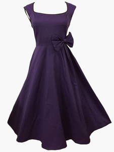 Robe vintage rétro unicolore anniversaire