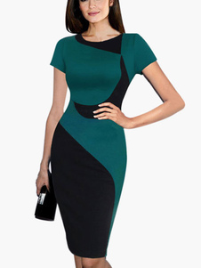 Fascinante robe vintage rétro color-block