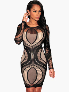 Fantastique robe de club dentelle noir