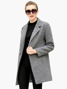 Magnétique manteau en gabardine unicolore convenable