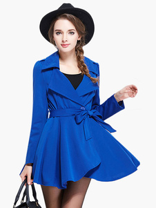 Fascinant manteau unicolore croisé col large