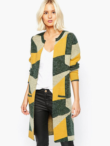 Cardigan féminin casual multicolore color-block