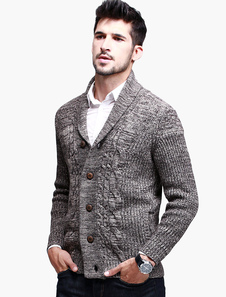 Cardigan casual coton marron clair moulant