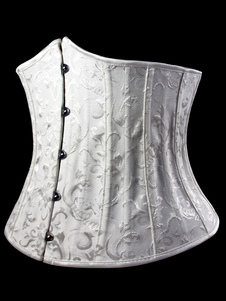 Bustier Corset sein nu blanc lacets dentelle