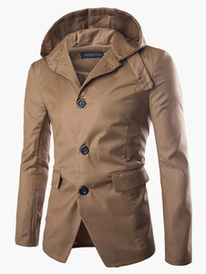 Manteau classique masculin en coton unicolore