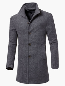 Manteau charmant masculin en coton unicolore